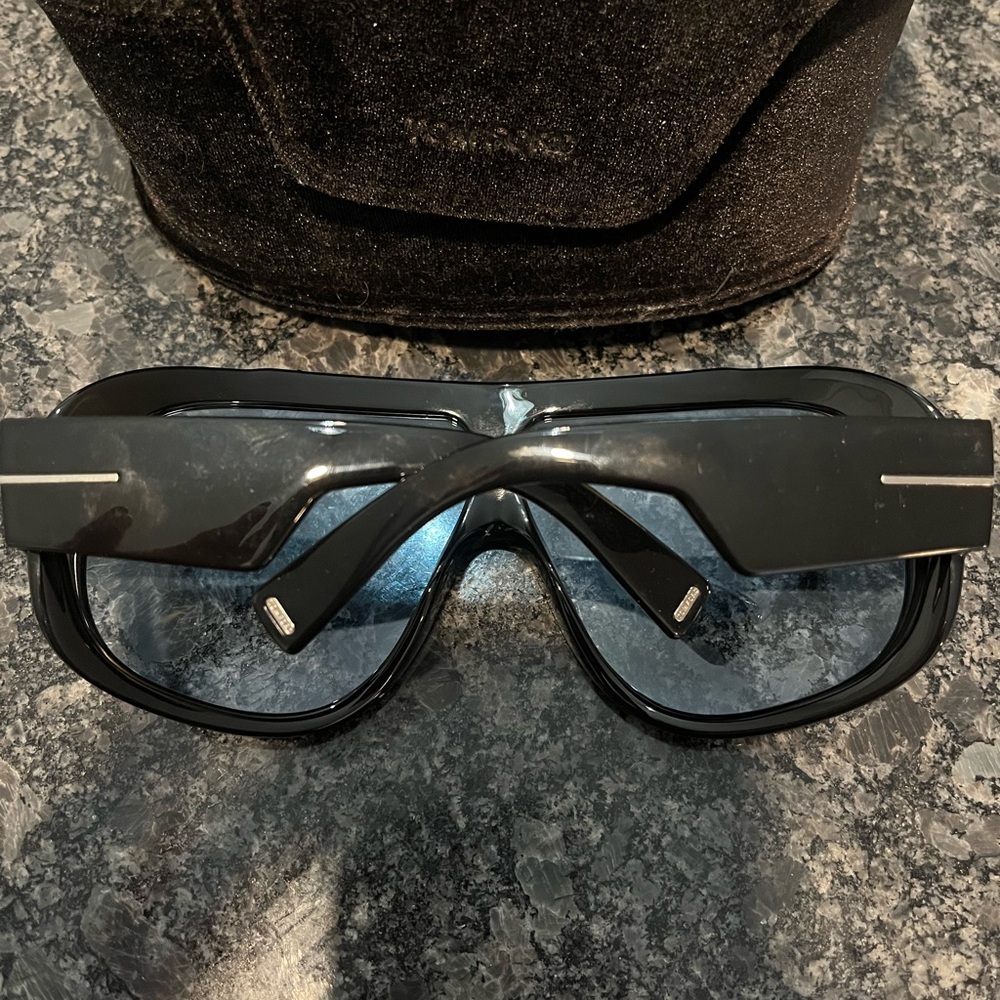 Tom Ford Black and Blue Shield Sunglasses - Picture 5 of 7